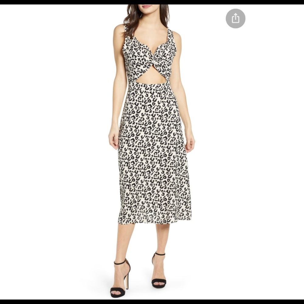 Leith Twist Front Cutout Midi Dress NWT